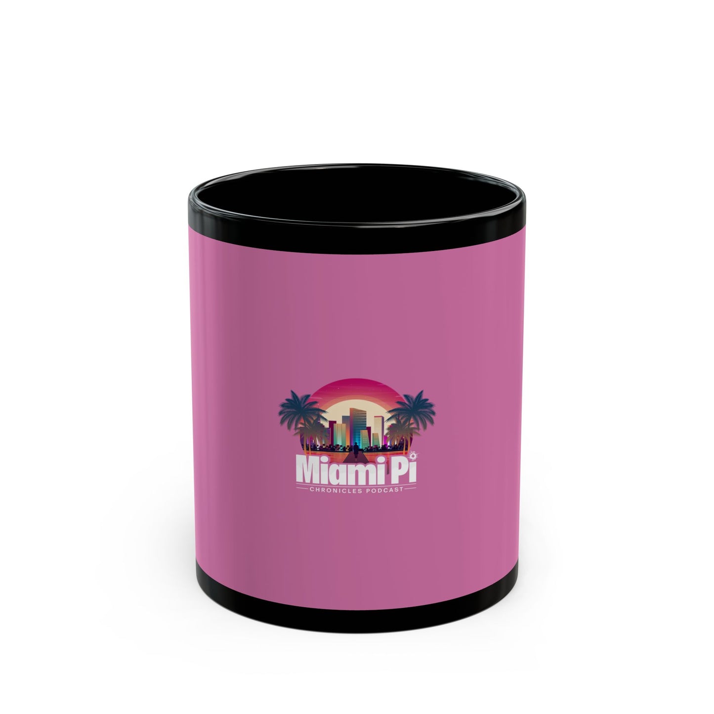Sunset Logo – Black Mug (Pink)