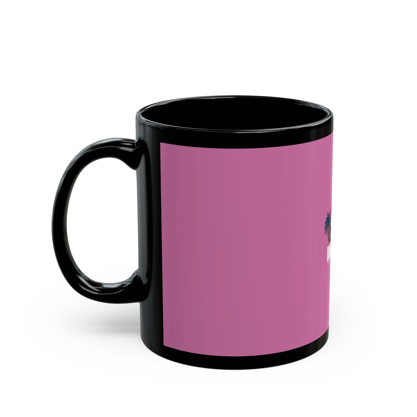 Sunset Logo – Black Mug (Pink)