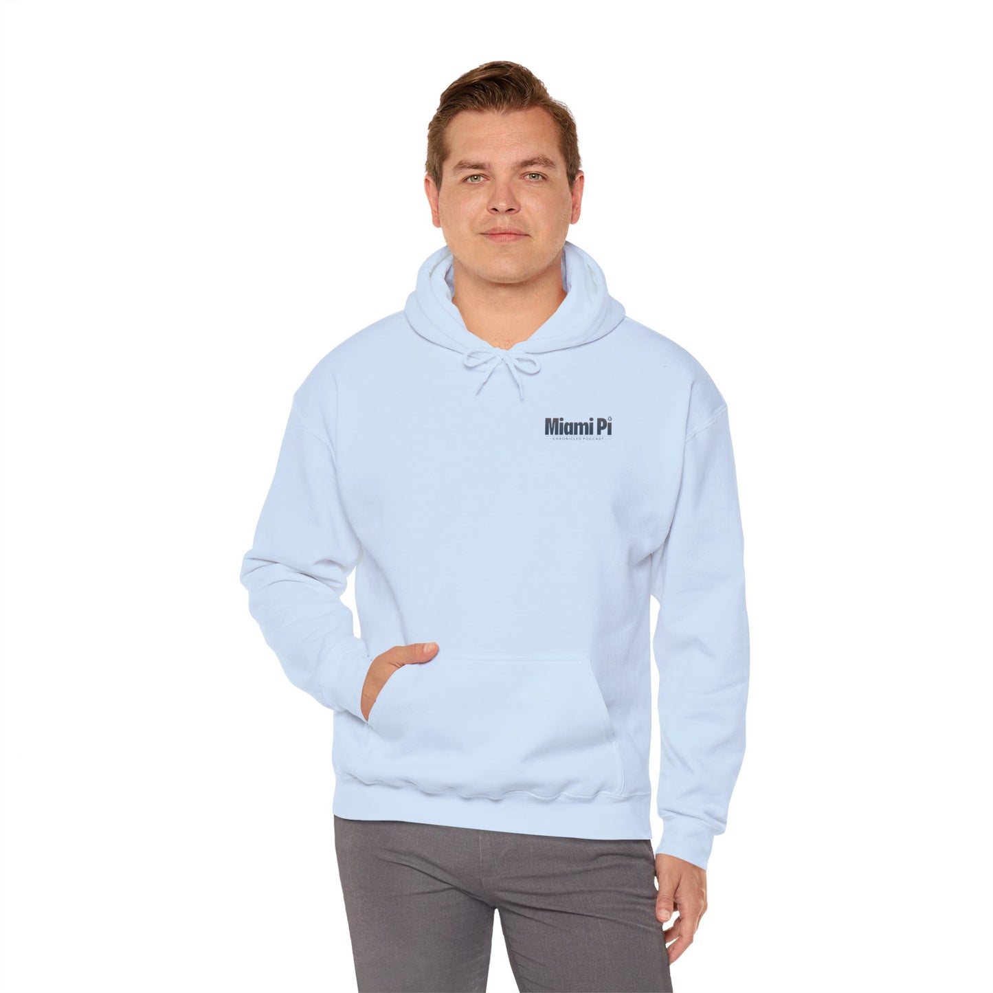 Dark Sunset Logo – Hoodie (Light Blue)