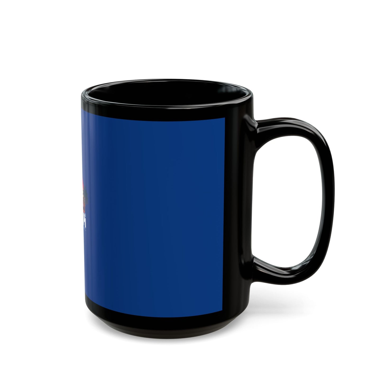Sunset Logo – Black Mug (Blue)