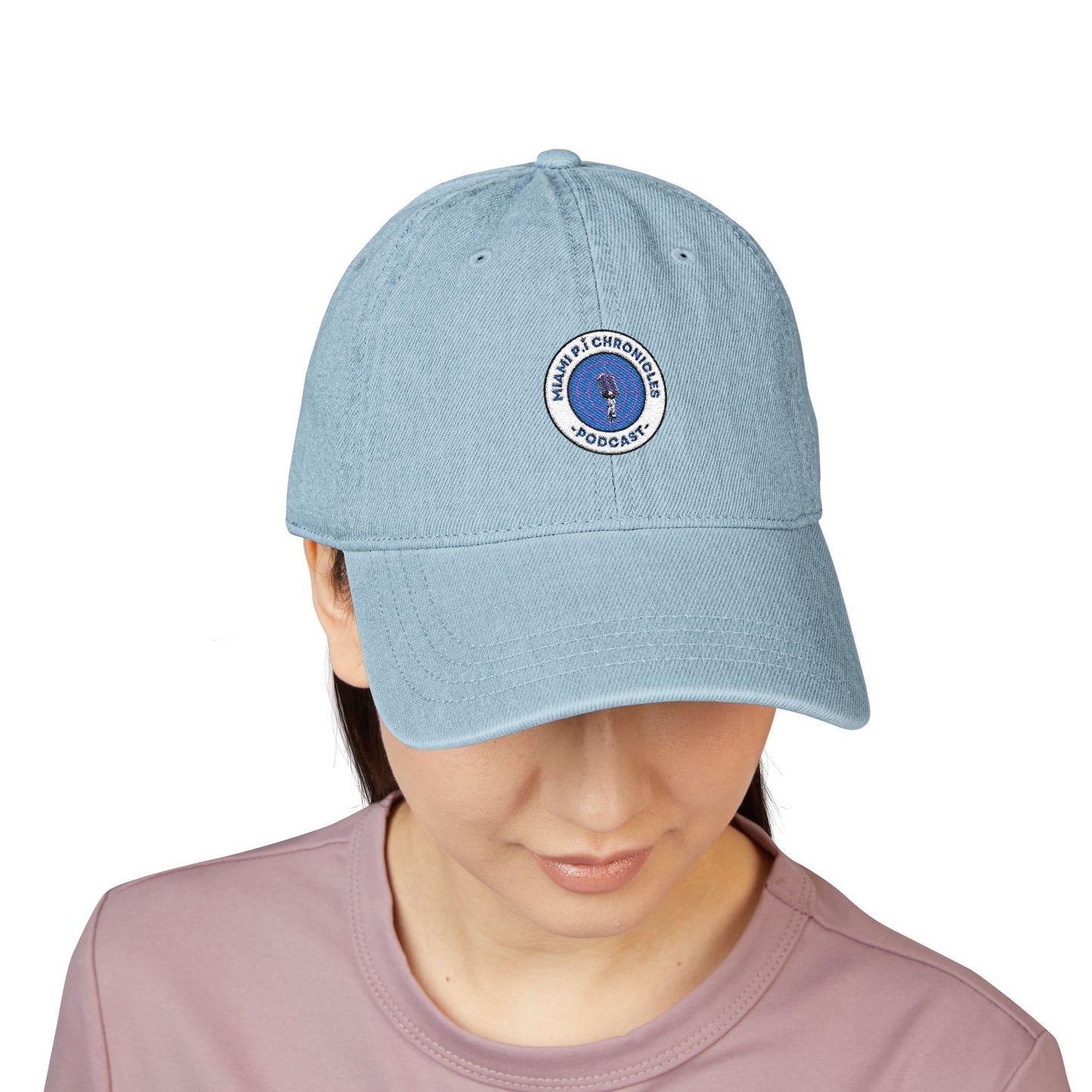 Miami Pi Badge – Embroidered Denim Hat (Light Blue)