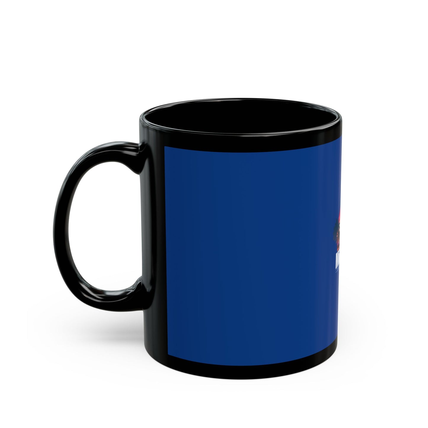 Sunset Logo – Black Mug (Blue)