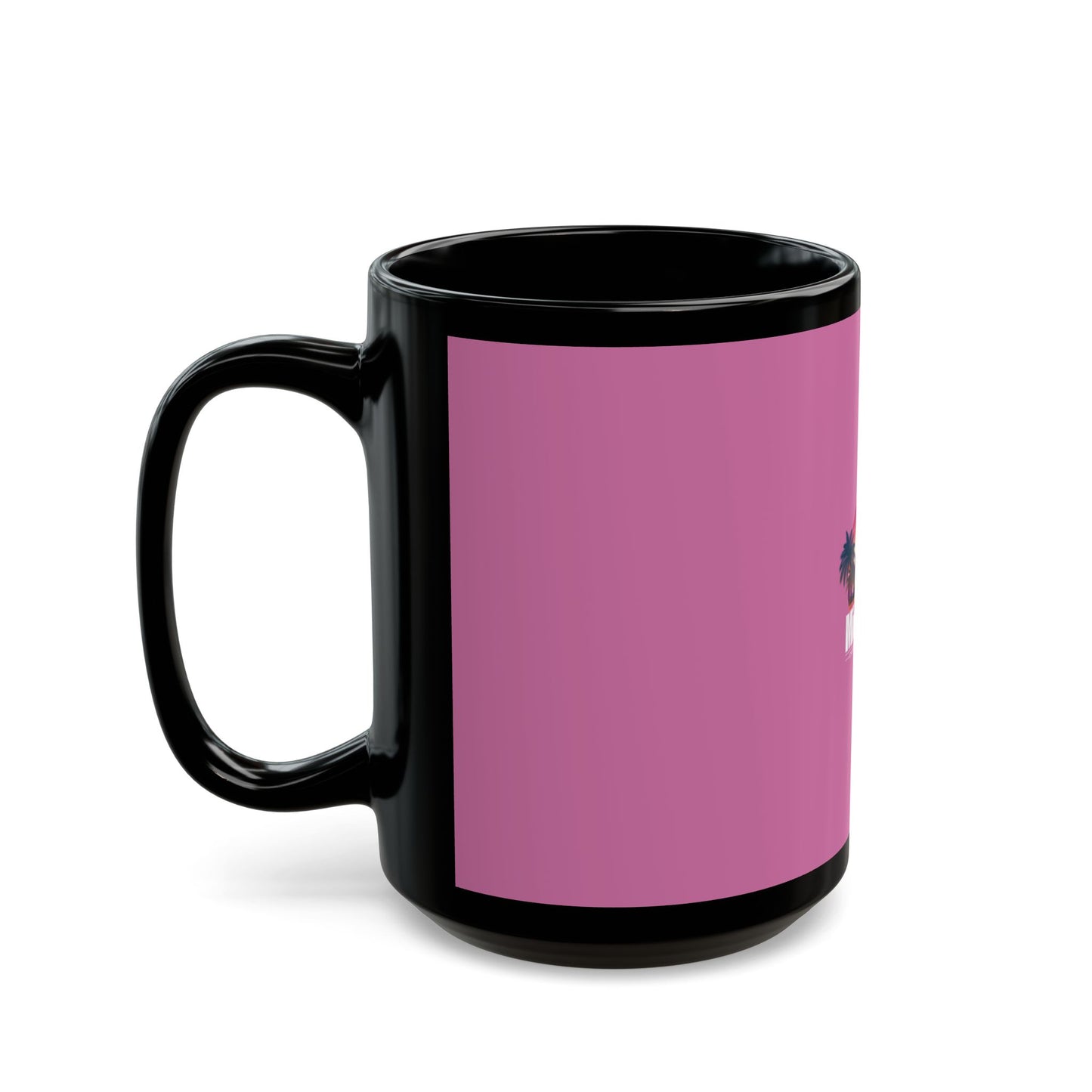Sunset Logo – Black Mug (Pink)