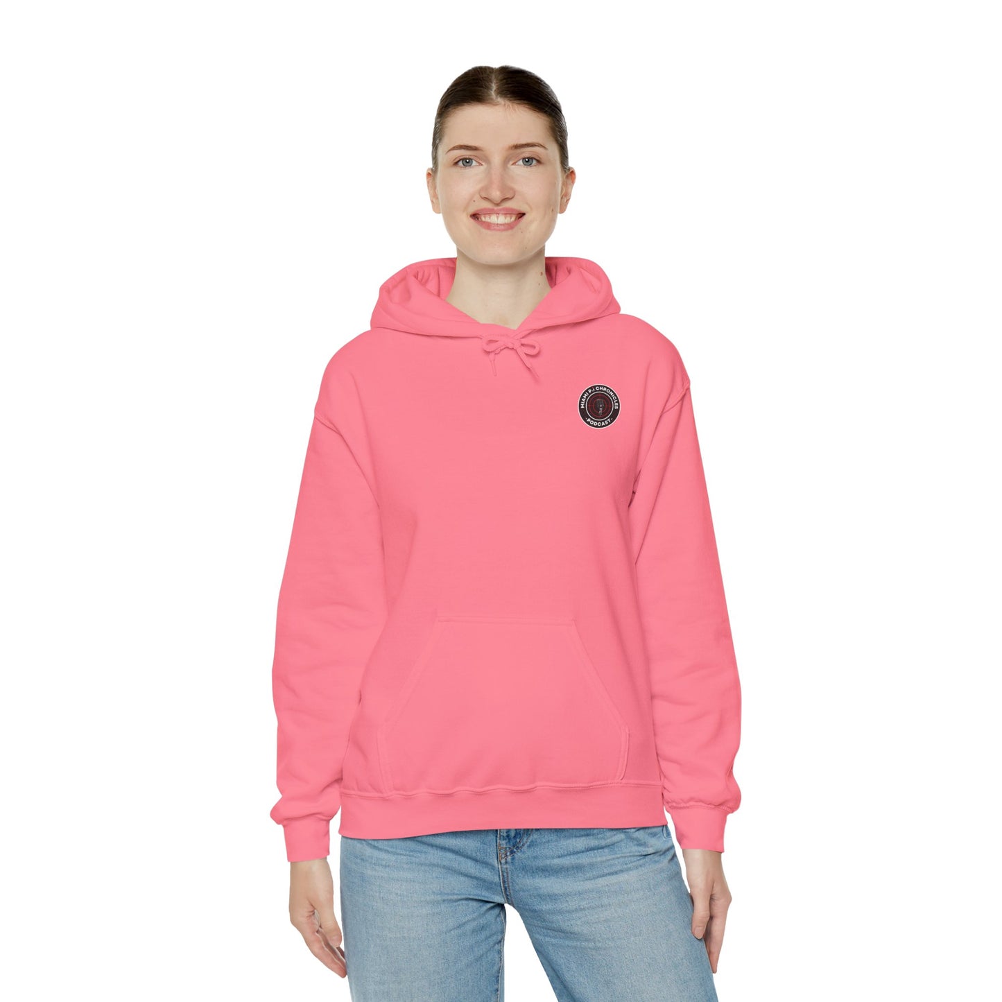 Miami Pi Dark Badge – Hoodie (Safety Pink)
