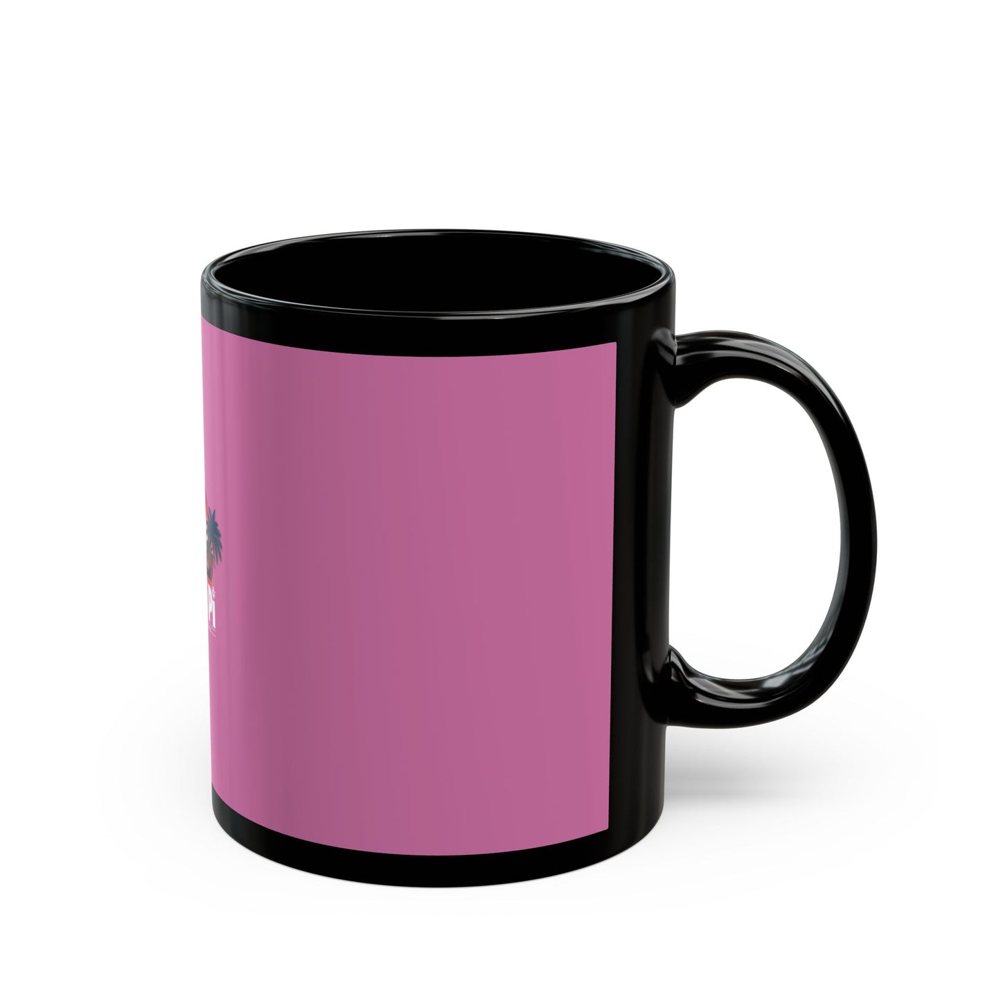 Sunset Logo – Black Mug (Pink)