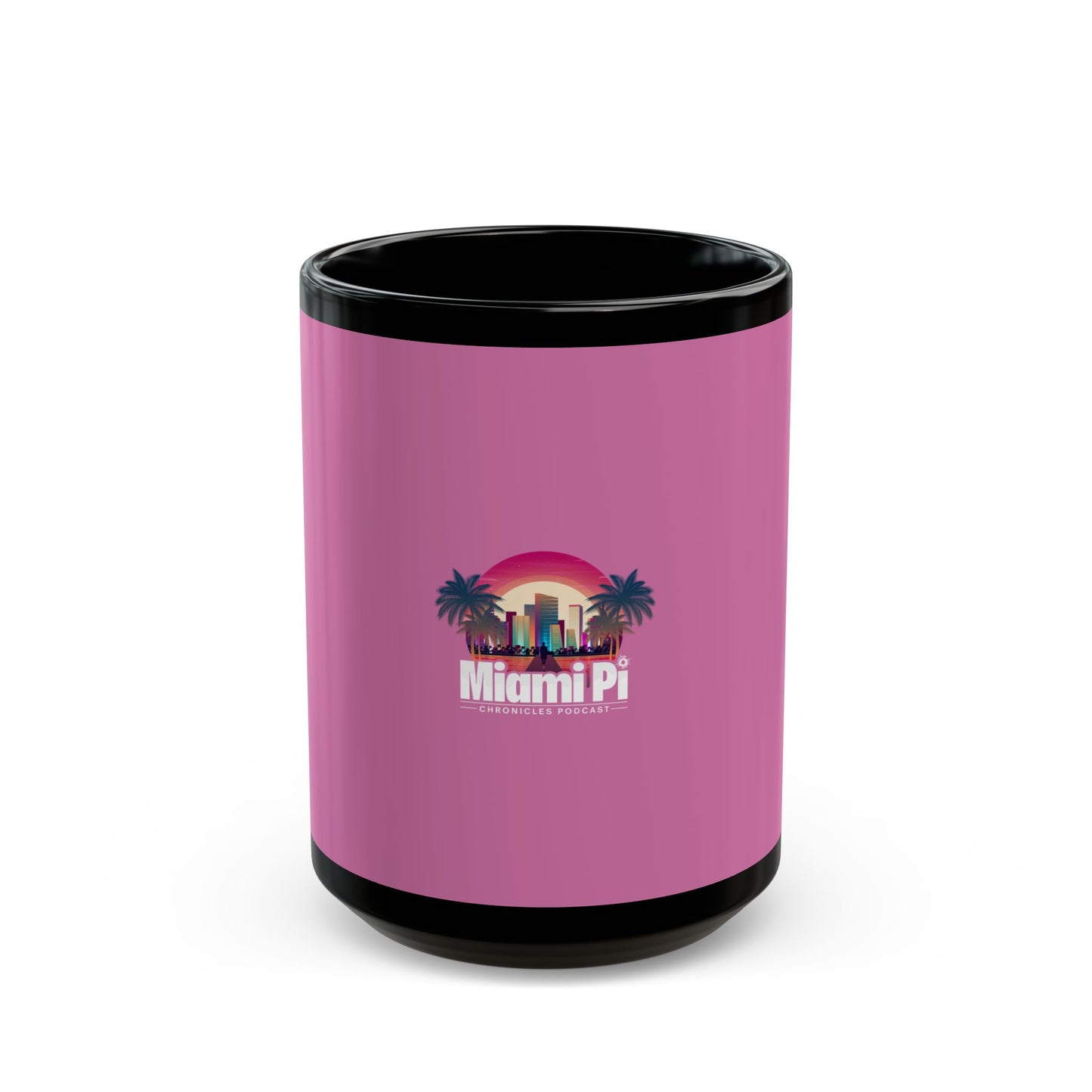 Sunset Logo – Black Mug (Pink)