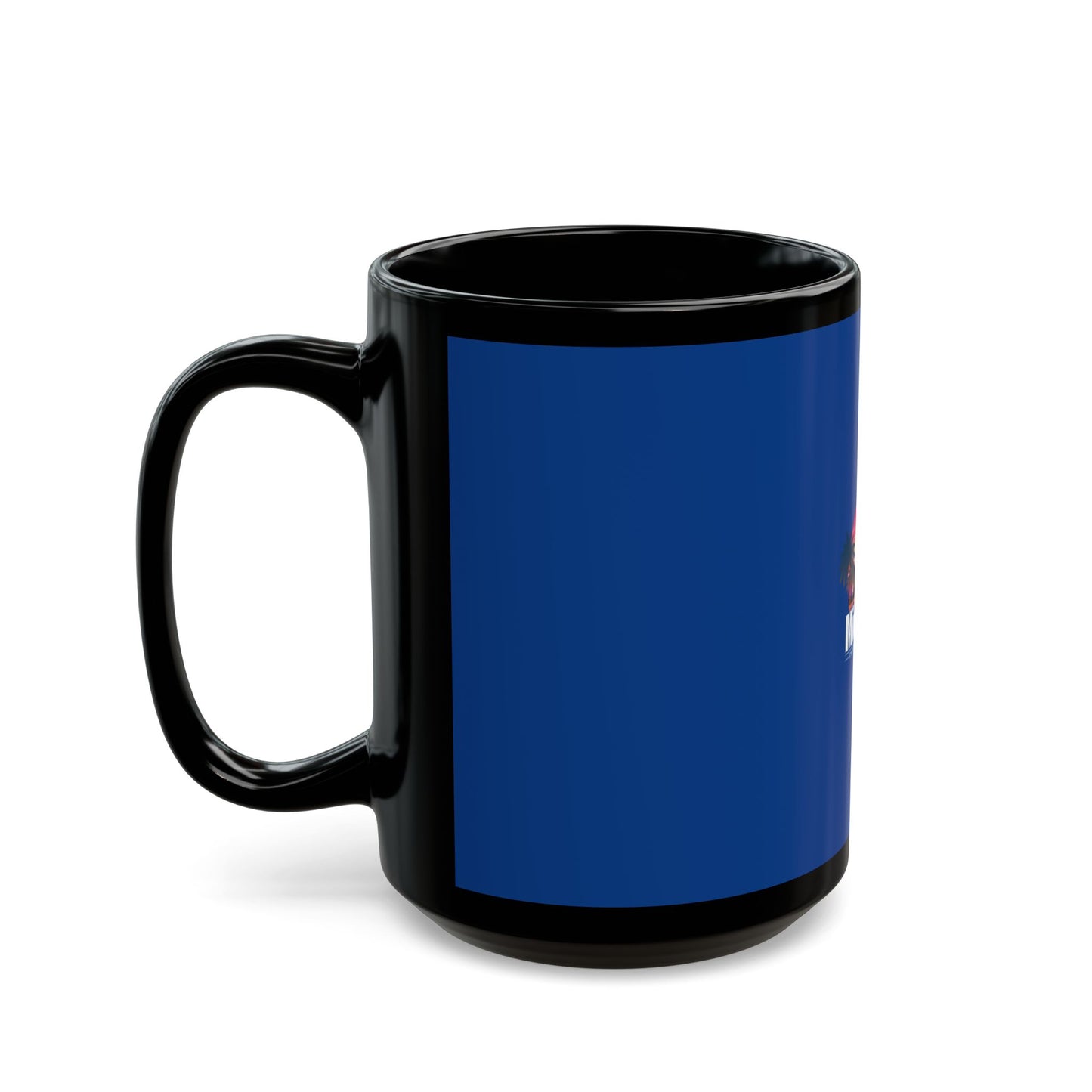 Sunset Logo – Black Mug (Blue)