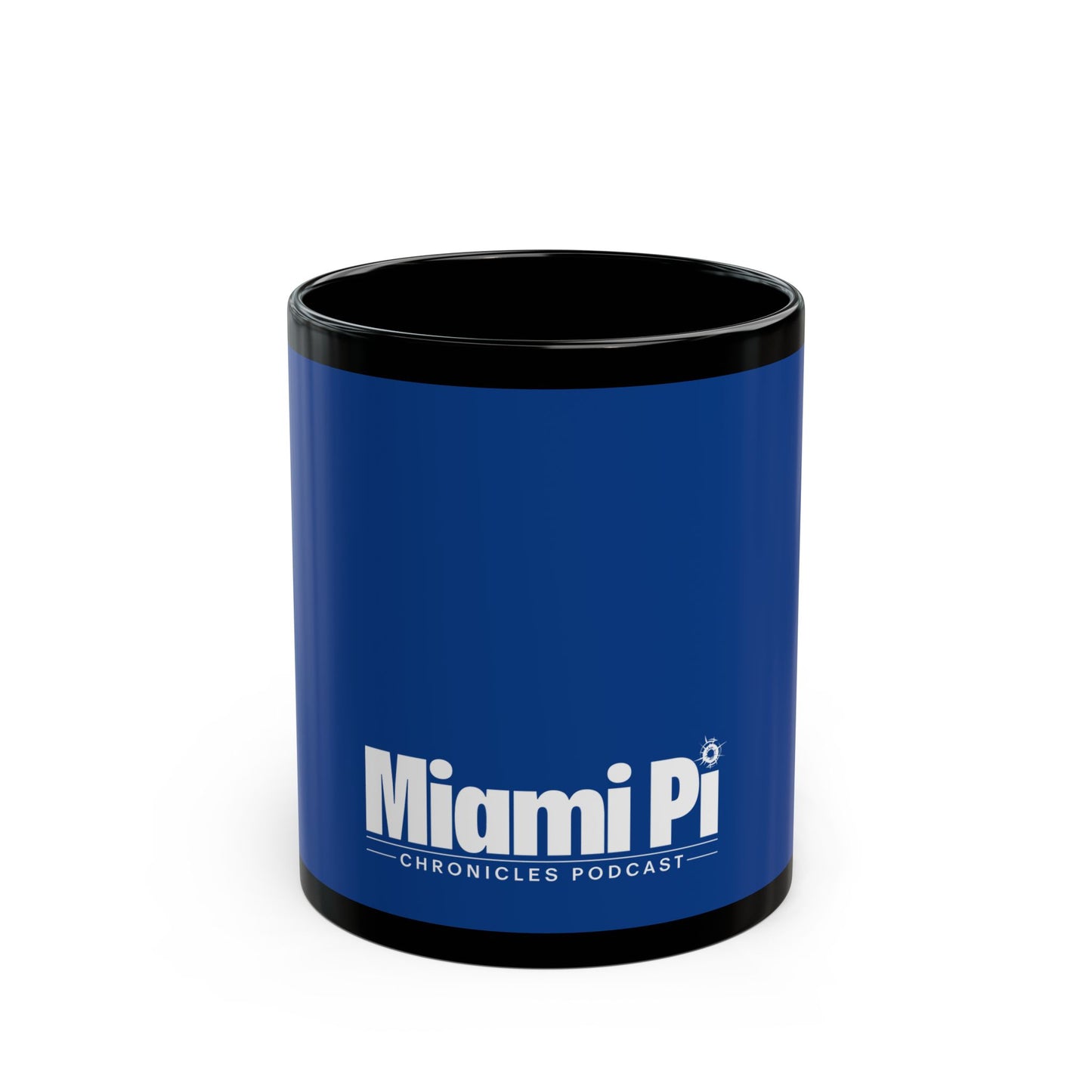 Monochrome Logo – Black Mug (Blue)