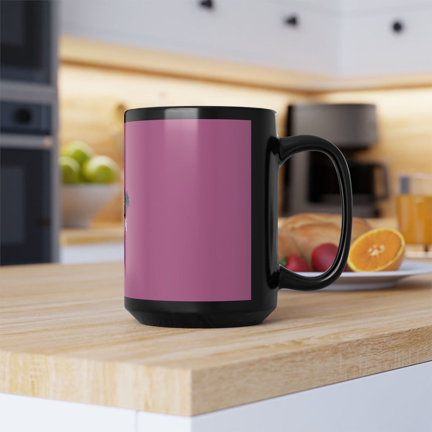 Sunset Logo – Black Mug (Pink)