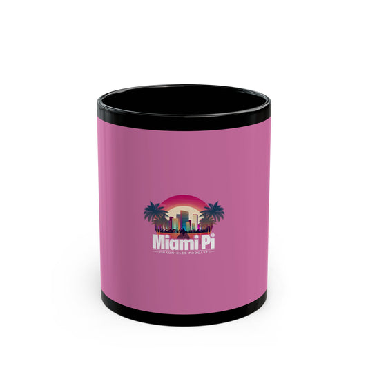 Sunset Logo – Black Mug (Pink)