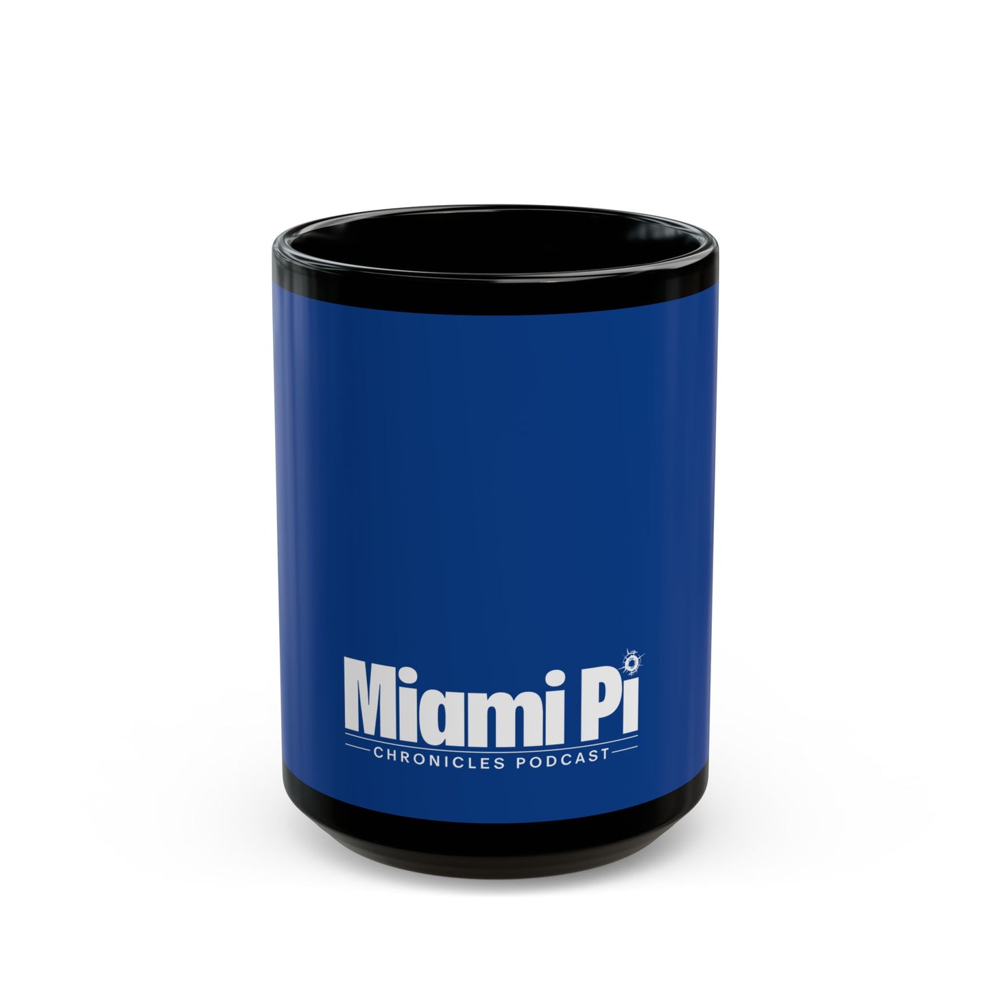 Monochrome Logo – Black Mug (Blue)