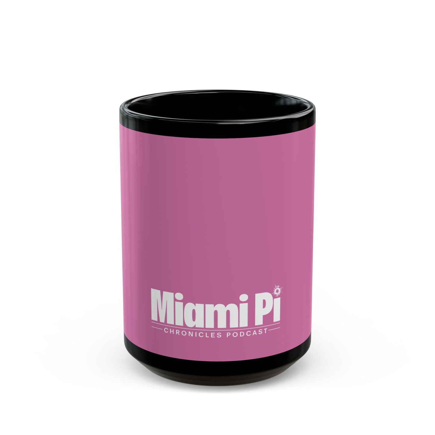 Monochrome Logo – Black Mug (Pink)