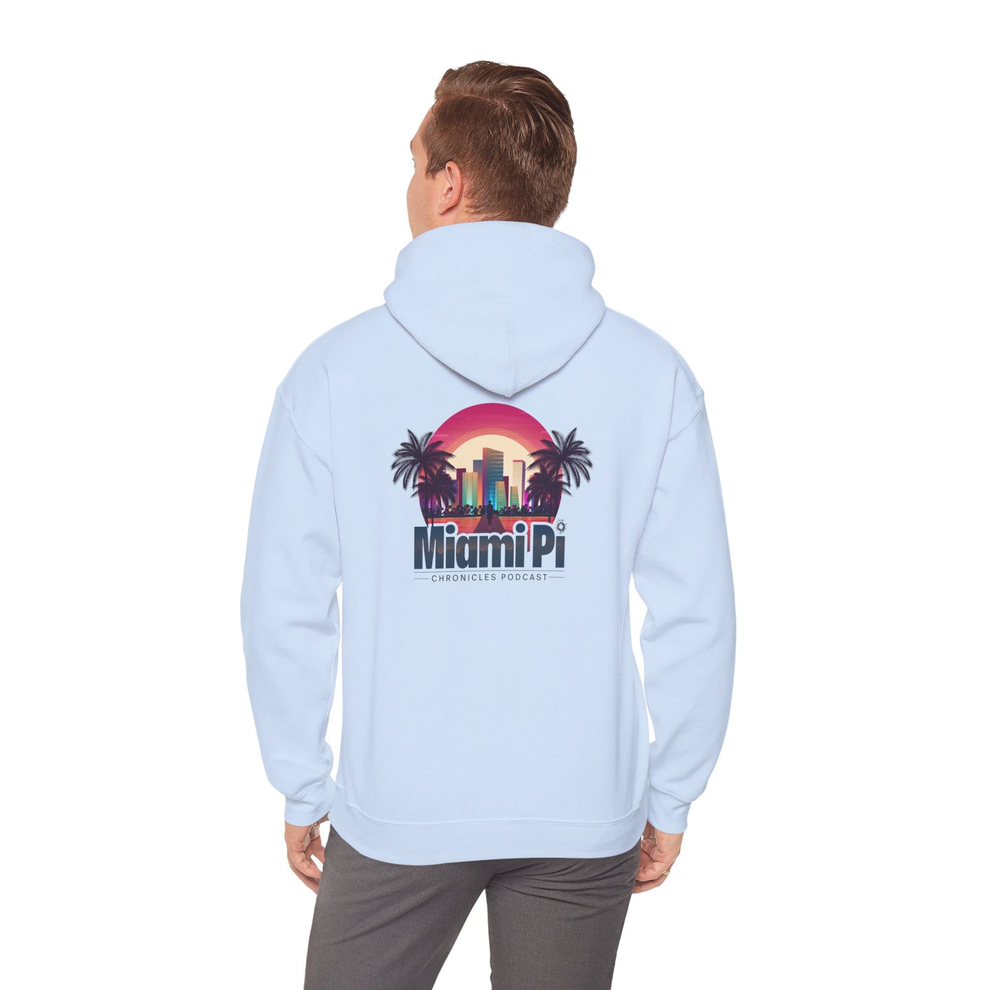 Dark Sunset Logo – Hoodie (Light Blue)
