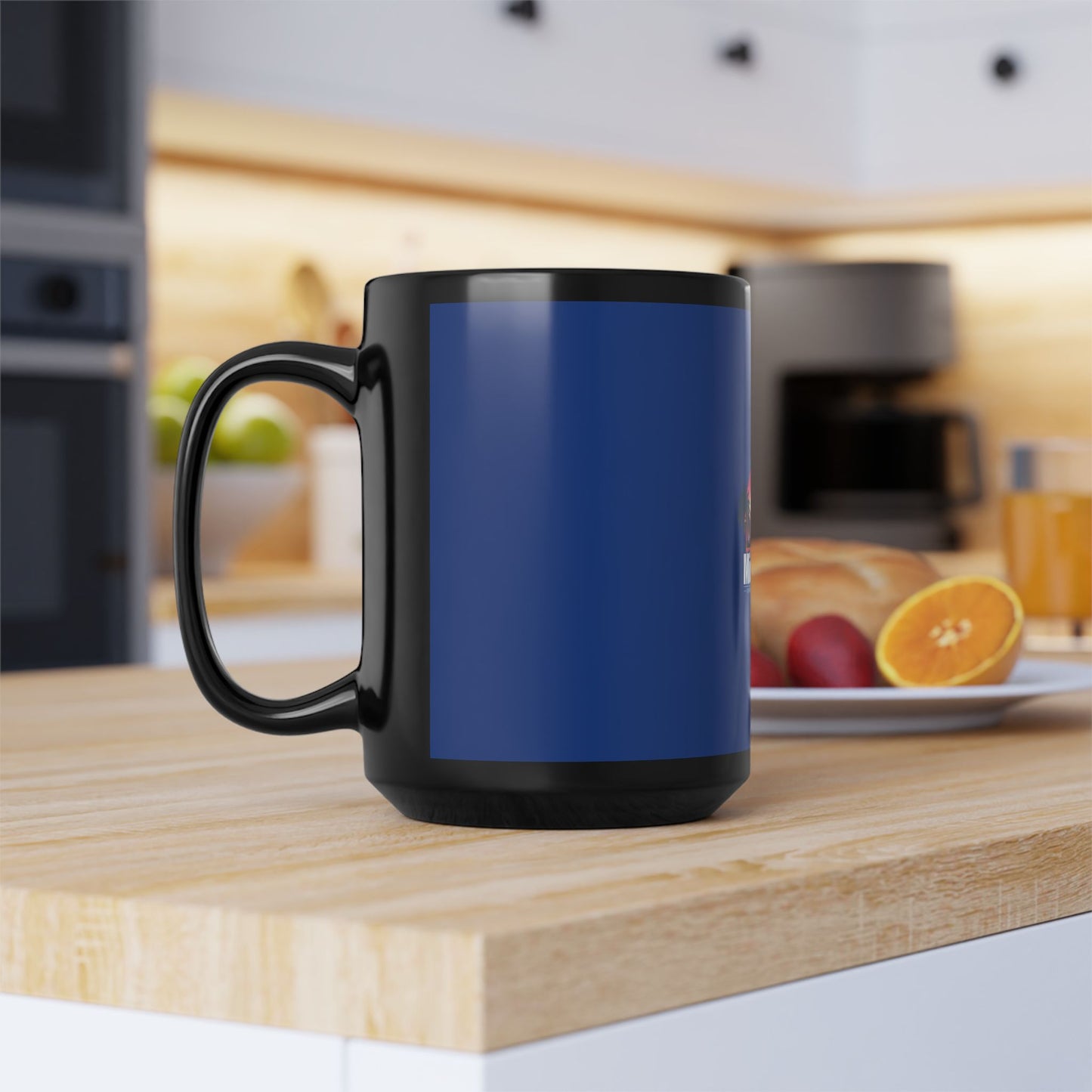 Sunset Logo – Black Mug (Blue)