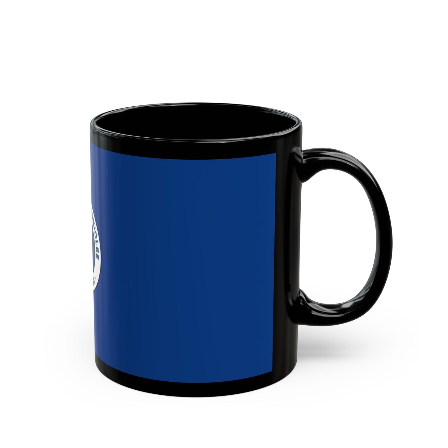 Miami Pi Badge – Black Mug (Blue)