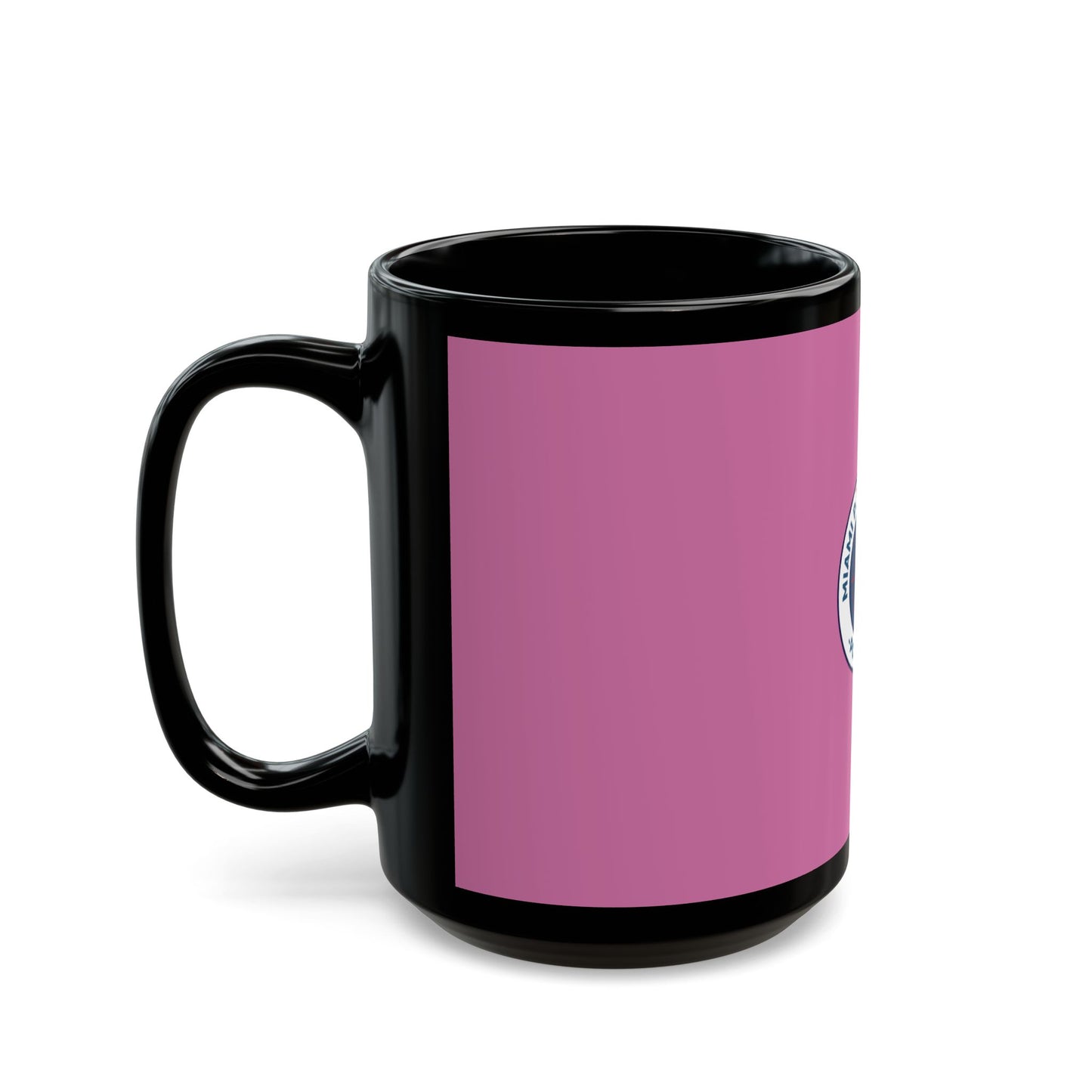 Miami Pi Badge – Black Mug (Pink)