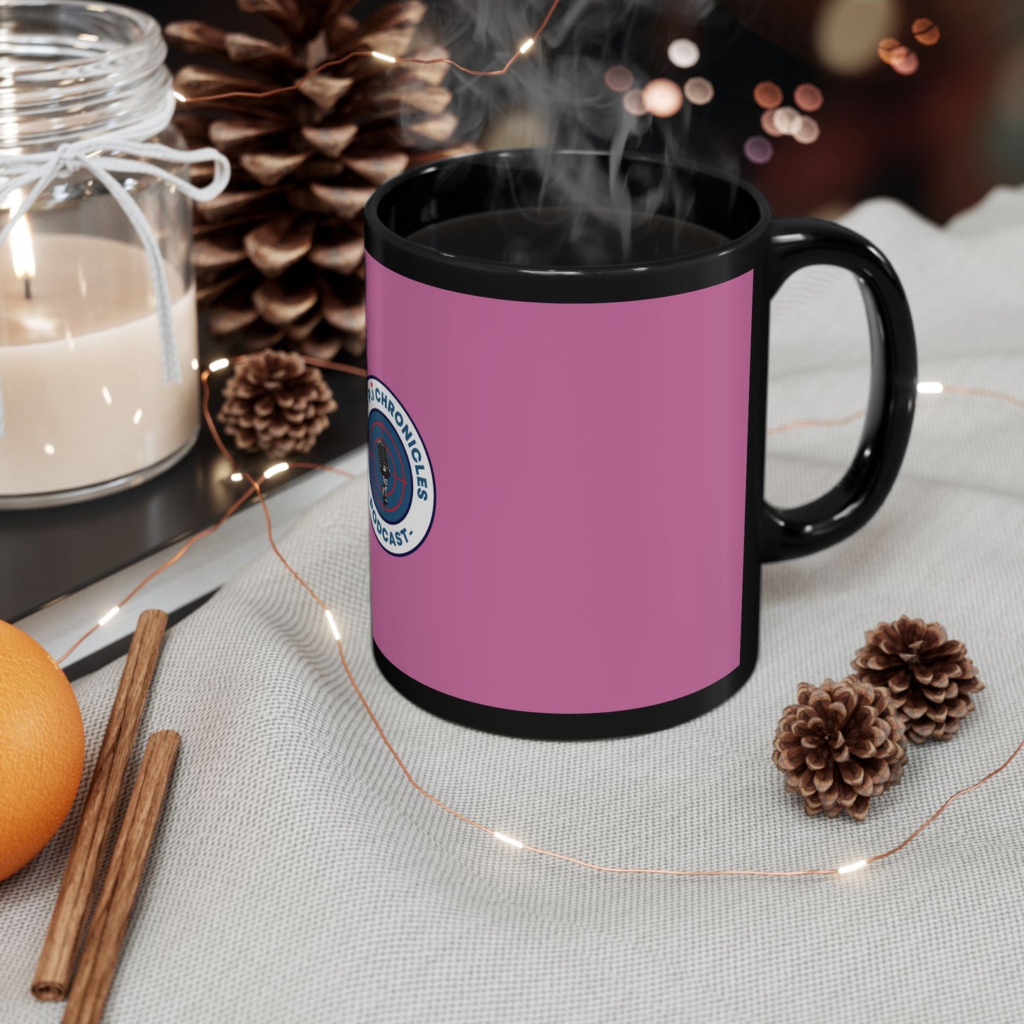 Miami Pi Badge – Black Mug (Pink)
