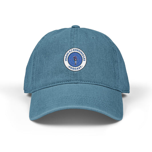 Miami Pi Badge – Embroidered Denim Hat (Blue)