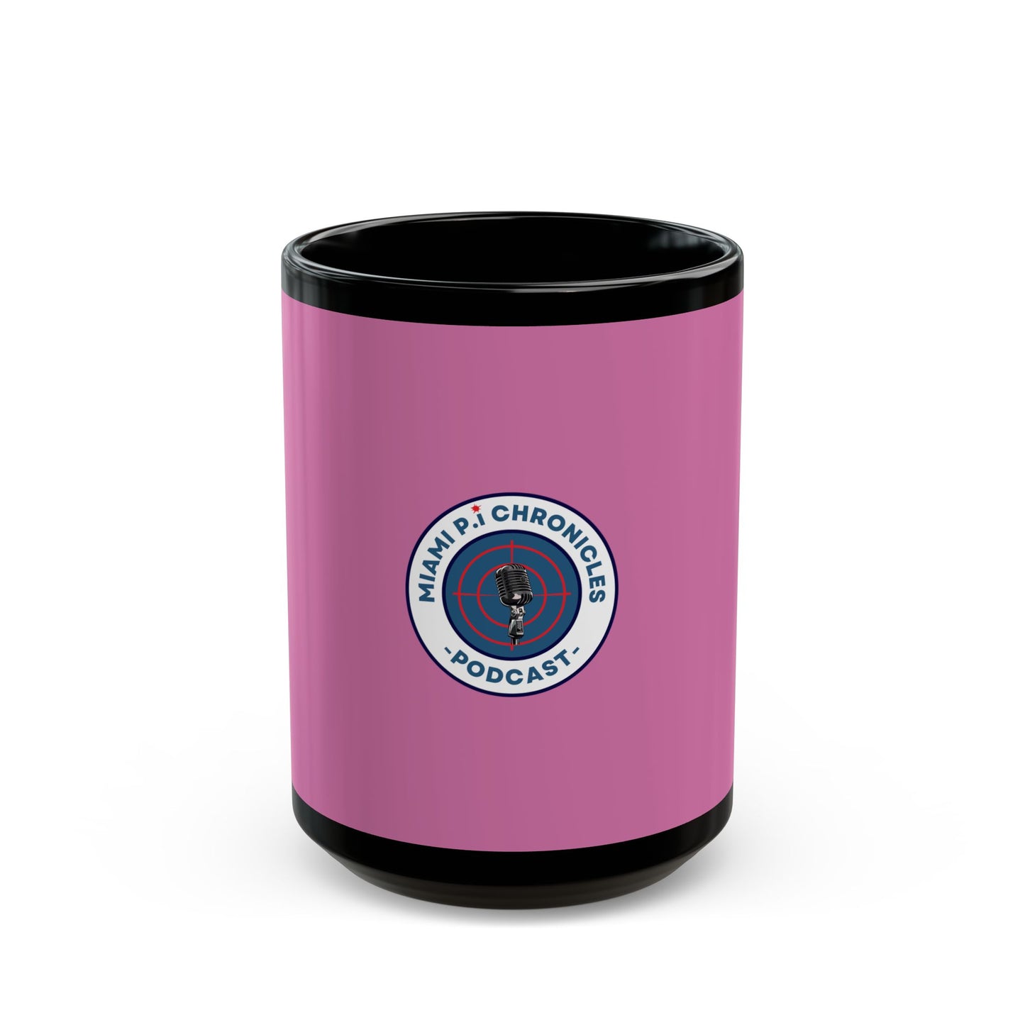 Miami Pi Badge – Black Mug (Pink)