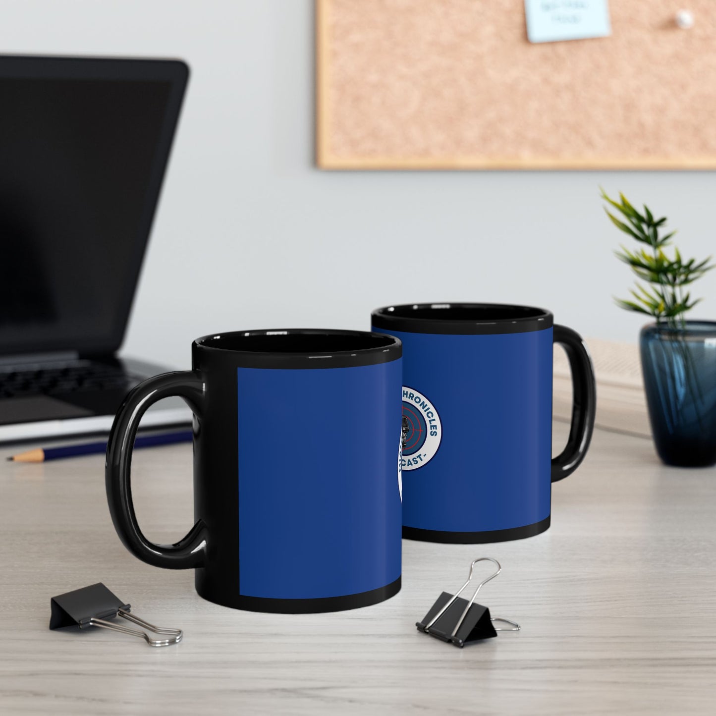 Miami Pi Badge – Black Mug (Blue)
