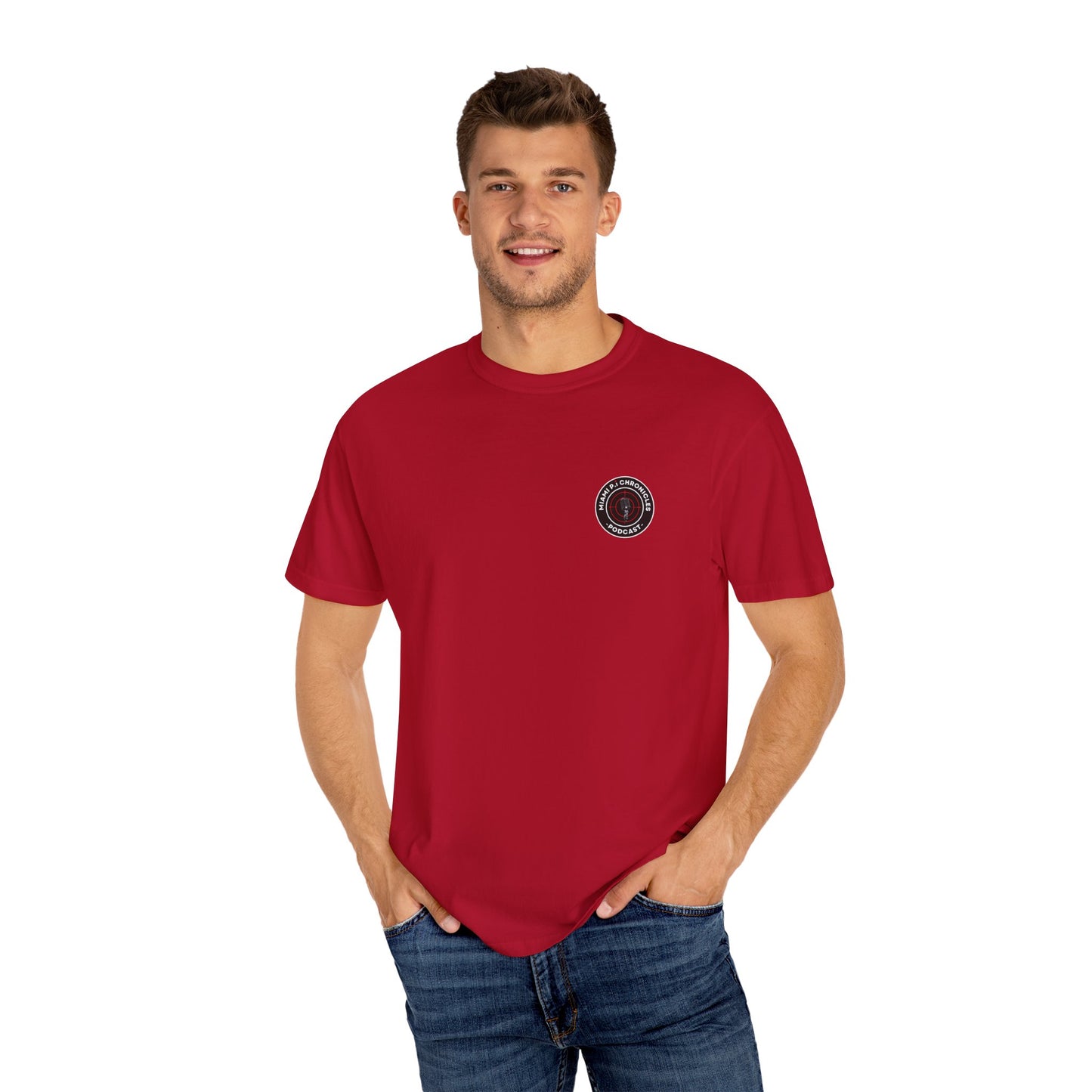 Miami Pi Dark Badge – T-Shirt (Red)